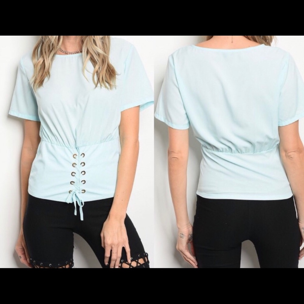 Blue corset tops